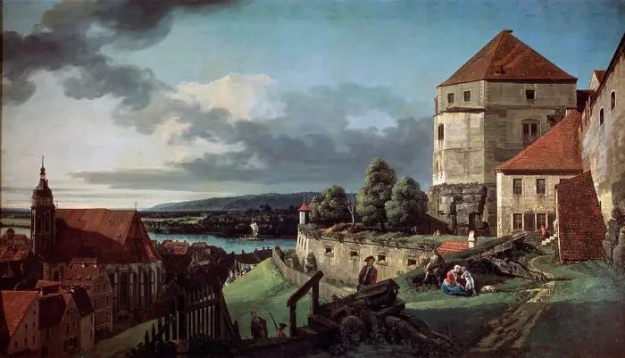 Framed Print : View of Pirna from the Sonnenstein Fortress, c1752-c1755. Artist: Bernardo Bellotto Framed Print : View of Pirna from the Sonnenstein Fortress, c1752-c1755. Artist: Bernardo Bellotto