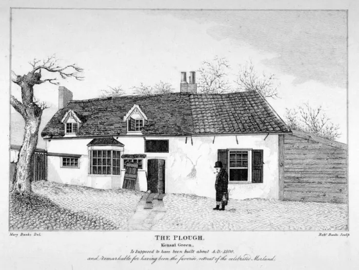 Framed Print : View of The Plough inn, Kensal Green, London, c1820. Artist: Robert Banks Framed Print : View of The Plough inn, Kensal Green, London, c1820. Artist: Robert Banks