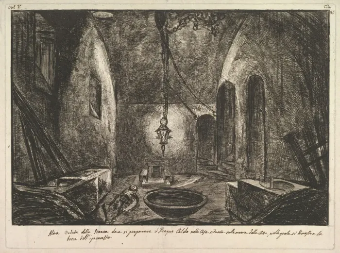 Framed Print : View of Pompeii (Altra veduta della Stanza dove si preparava il Bogno Caldo... ).n.d Framed Print : View of Pompeii (Altra veduta della Stanza dove si preparava il Bogno Caldo... ).n.d