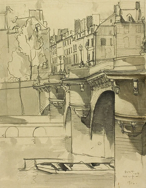 View of the Pont Neuf, 1906. Creator: Donald Shaw MacLaughlan