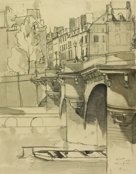 Framed Print : View of the Pont Neuf, 1906. Creator: Donald Shaw MacLaughlan Framed Print : View of the Pont Neuf, 1906. Creator: Donald Shaw MacLaughlan