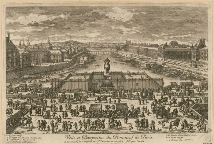 Framed Print : View of the Pont Neuf in Paris, Second Half of the 17th cen Creator: Perelle Framed Print : View of the Pont Neuf in Paris, Second Half of the 17th cen Creator: Perelle