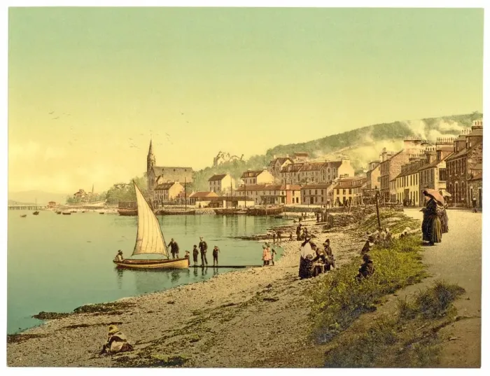 Framed Print : View of Port Bannatyne on the Isle of Bute, Scotland, c. 1900 Framed Print : View of Port Bannatyne on the Isle of Bute, Scotland, c. 1900