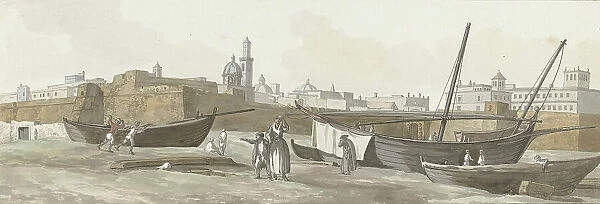 View of the port of Bari on the south side, 1778. Creator: Louis Ducros