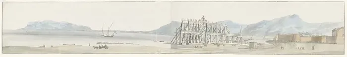 Framed Print : View of Port and Bastion in Palermo, 1778. Creator: Louis Ducros Framed Print : View of Port and Bastion in Palermo, 1778. Creator: Louis Ducros