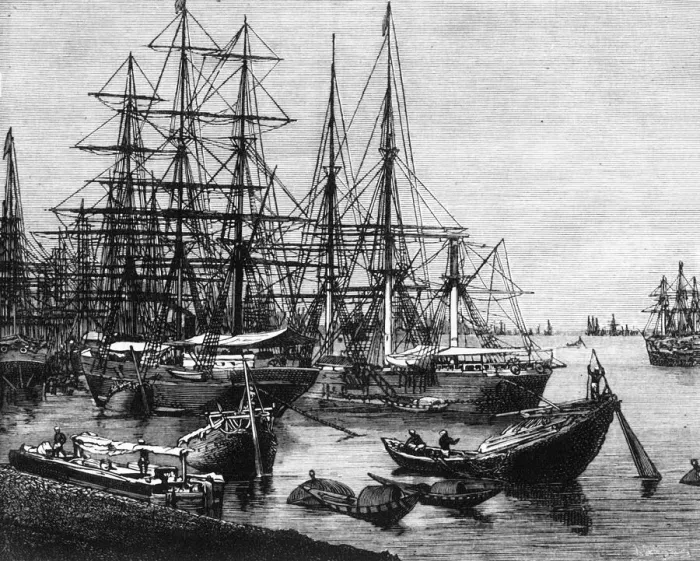 Framed Print : View of the Port of Calcutta, c1891. Creator: James Grant Framed Print : View of the Port of Calcutta, c1891. Creator: James Grant