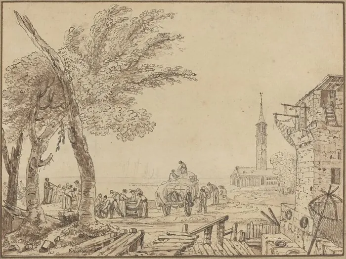 Framed Print : View of a Port. Creator: Unknown Framed Print : View of a Port. Creator: Unknown