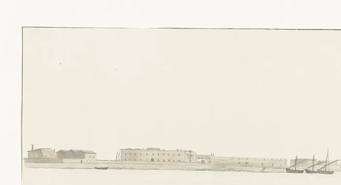 Framed Print : View of the port of Trani, 1778. Creator: Louis Ducros Framed Print : View of the port of Trani, 1778. Creator: Louis Ducros
