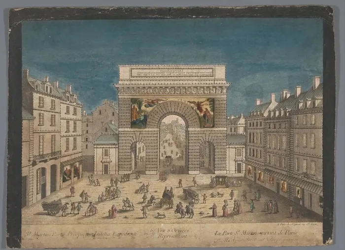 Framed Print : View of Porte Saint-Martin in Paris, 1745-1775. Creator: Anon Framed Print : View of Porte Saint-Martin in Paris, 1745-1775. Creator: Anon
