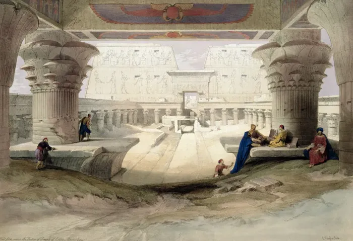Framed Print : View from under the Portico of Temple of Edfou, Upper Egypt, 1846 Framed Print : View from under the Portico of Temple of Edfou, Upper Egypt, 1846