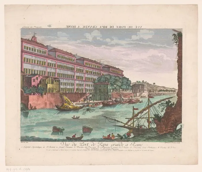 Framed Print : View of the Porto di Ripa Grande in Rome, 1755-1779. Creator: Balthasar Friedrich Leizelt Framed Print : View of the Porto di Ripa Grande in Rome, 1755-1779. Creator: Balthasar Friedrich Leizelt
