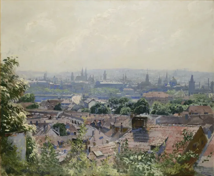Framed Print : View of Prague, c. 1910 Framed Print : View of Prague, c. 1910