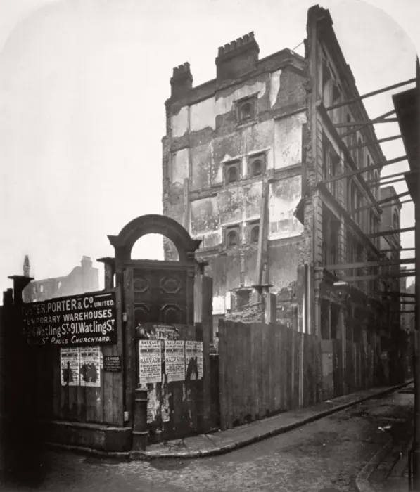Framed Print : View of premises in Addle Street, destroyed by fire, City of London, 1883. Artist Framed Print : View of premises in Addle Street, destroyed by fire, City of London, 1883. Artist