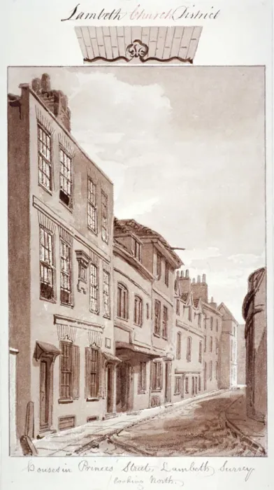 Framed Print : View of Princes Street, looking north, Lambeth, London, 1828 Framed Print : View of Princes Street, looking north, Lambeth, London, 1828