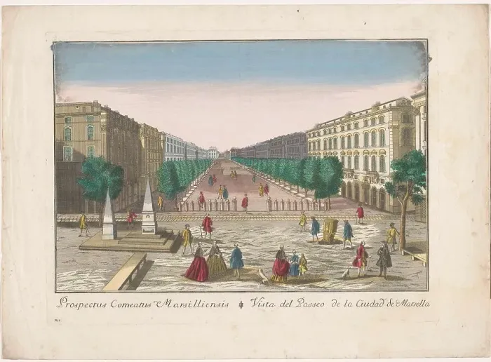 Framed Print : View of a promenade in Marseille, 1700-1799. Creator: Unknown Framed Print : View of a promenade in Marseille, 1700-1799. Creator: Unknown