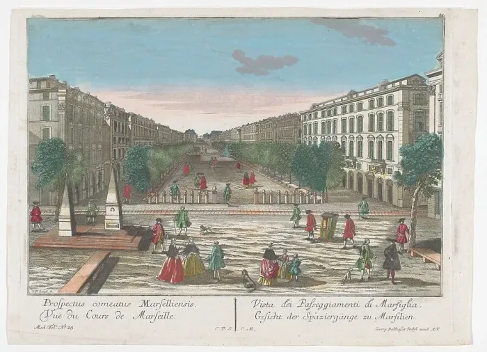 Framed Print : View of a promenade in Marseille, 1742-1801. Creator: Anon Framed Print : View of a promenade in Marseille, 1742-1801. Creator: Anon
