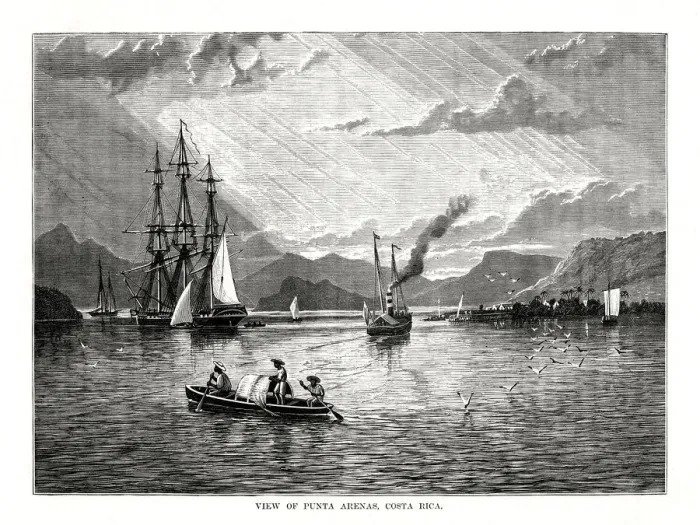 Framed Print : View of Punta Arenas, Costa Rica, 1877 Framed Print : View of Punta Arenas, Costa Rica, 1877