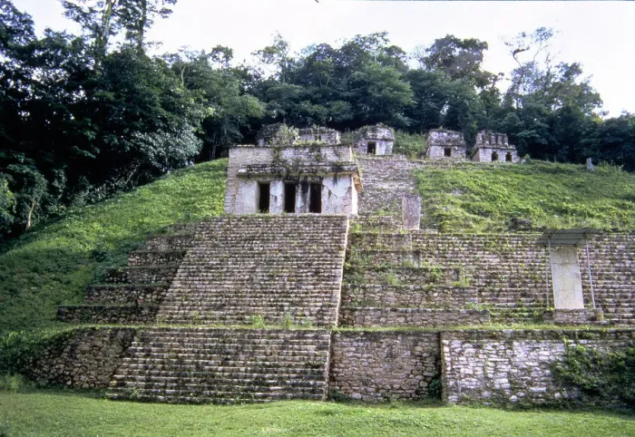 Framed Print : View of a pyramid at the Mayan ruins of Bonampak Framed Print : View of a pyramid at the Mayan ruins of Bonampak