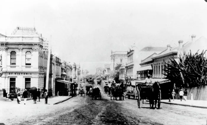 Framed Print : View of Queen Street, Brisbane, c1888. Creator: Unknown Framed Print : View of Queen Street, Brisbane, c1888. Creator: Unknown