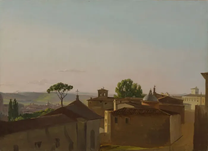 Framed Print : View on the Quirinal Hill, Rome, 1800. Creator: Simon Alexandre Clement Denis Framed Print : View on the Quirinal Hill, Rome, 1800. Creator: Simon Alexandre Clement Denis