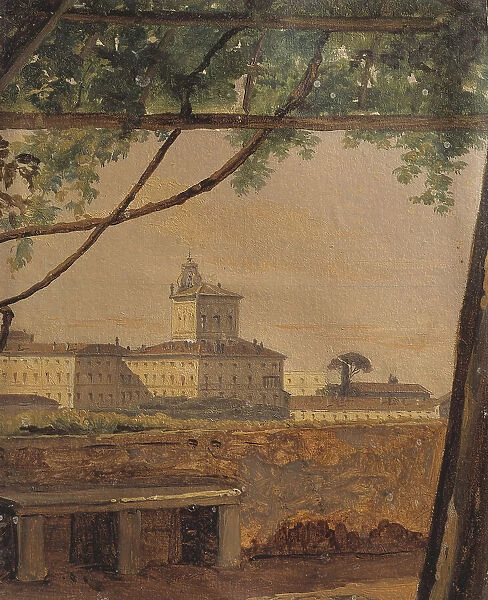 View to the Quirinal from the Villa Malta, Rome, mid 19th century. Creator: Gustaf Soderberg