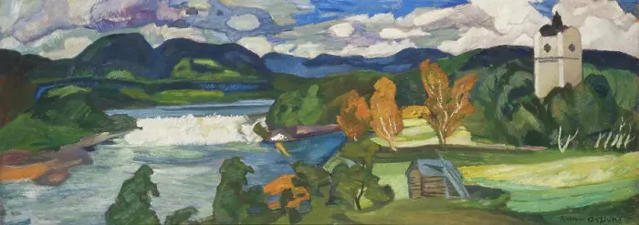 Framed Print : View of Ragunda, Jämtland, 1928. Creator: Helmer Osslund Framed Print : View of Ragunda, Jämtland, 1928. Creator: Helmer Osslund