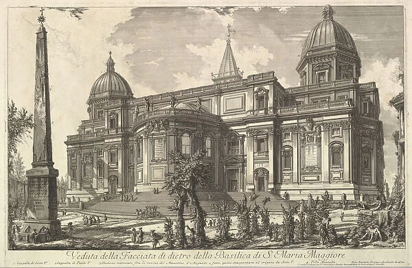 View of the rear entrance of the Basilica of S. Maria Maggiore, from Veduta di Roma (R