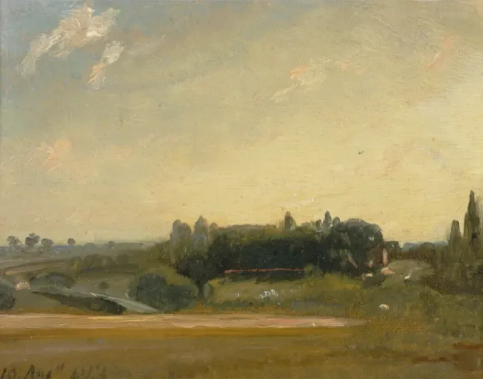 Framed Print : View Towards the Rectory, East Bergholt, 1813. Creator: John Constable Framed Print : View Towards the Rectory, East Bergholt, 1813. Creator: John Constable