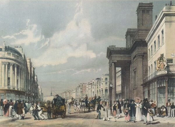 View of Regent Street looking towards the Quadrant with Hanover Chapel in the foreground, 1842 Artist: Thomas Shotter Boys