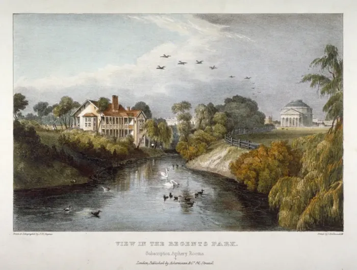 Framed Print : View in Regents Park, St Marylebone, London, c1830. Artist: Thomas Mann Baynes Framed Print : View in Regents Park, St Marylebone, London, c1830. Artist: Thomas Mann Baynes