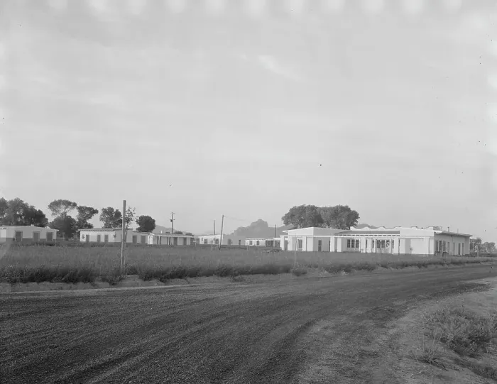 Framed Print : View of Resettlement Administration's part-time farms, Glendale, Arizona, 1937. Creator: Dorothea Lange Framed Print : View of Resettlement Administration's part-time farms, Glendale, Arizona, 1937. Creator: Dorothea Lange