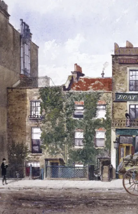Framed Print : View of the residence of Joseph Mallord William Turner, Cheyne Walk, Chelsea, London, 1882 Framed Print : View of the residence of Joseph Mallord William Turner, Cheyne Walk, Chelsea, London, 1882