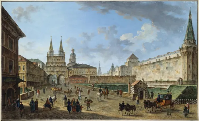 Framed Print : View of the Resurrection Gate on Red Square, Moscow, Russia, c1801. Artist: Fyodor Yakovlevich Alexeev Framed Print : View of the Resurrection Gate on Red Square, Moscow, Russia, c1801. Artist: Fyodor Yakovlevich Alexeev