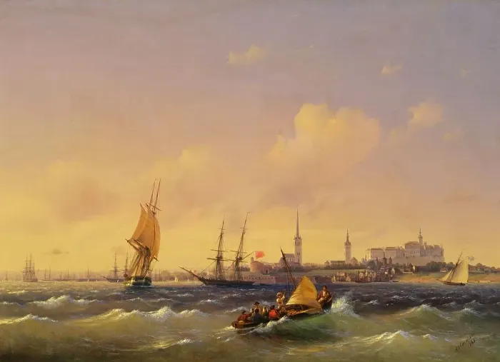 Framed Print : View of Reval, Estonia, 1845. Creator: Aivazovsky; Ivan Konstantinovich (1817-1900) Framed Print : View of Reval, Estonia, 1845. Creator: Aivazovsky; Ivan Konstantinovich (1817-1900)