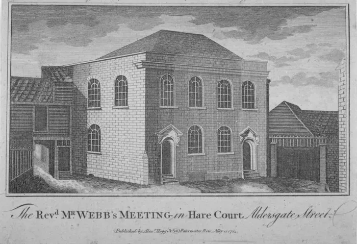 Framed Print : View of Reverend Francis Webbs Meeting House, Hare Court, City of London, 1784 Framed Print : View of Reverend Francis Webbs Meeting House, Hare Court, City of London, 1784
