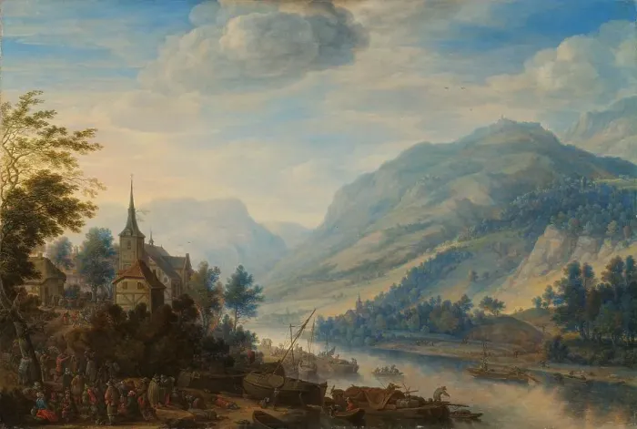 Framed Print : View of the Rhine River near Reineck, 1654. Creator: Herman Saftleven the Younger Framed Print : View of the Rhine River near Reineck, 1654. Creator: Herman Saftleven the Younger