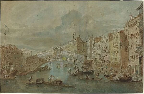 View of the Rialto Bridge, Venice. Creator: Francesco Guardi