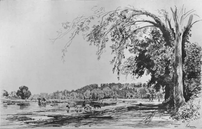 Framed Print : View of Richmond from the Thames, 1871. Artist: Maxime Lalanne Framed Print : View of Richmond from the Thames, 1871. Artist: Maxime Lalanne