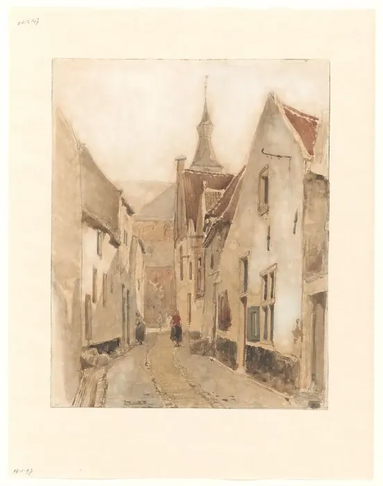 Framed Print : View from the Ridderstraat in the Kerksteeg, Hattem, 1861. Creator: Johannes Bosboom Framed Print : View from the Ridderstraat in the Kerksteeg, Hattem, 1861. Creator: Johannes Bosboom