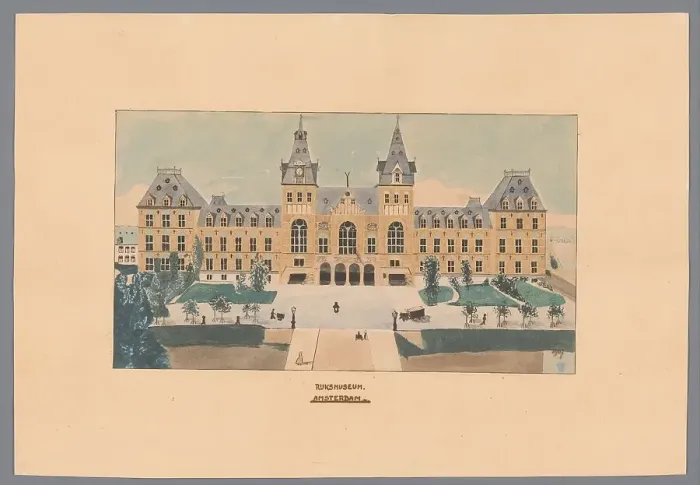 Framed Print : View of the Rijksmuseum in Amsterdam, 1907. Creator: A.G. van der Meulen Framed Print : View of the Rijksmuseum in Amsterdam, 1907. Creator: A.G. van der Meulen