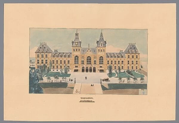 View of the Rijksmuseum in Amsterdam, 1907. Creator: A.G. van der Meulen