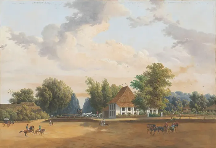 Framed Print : View at Rijswijk Batavia, 1838-1898. Creator: Charles William Meredith van de Velde Framed Print : View at Rijswijk Batavia, 1838-1898. Creator: Charles William Meredith van de Velde