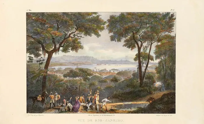 Framed Print : View of Rio de Janeiro. From Voyage pittoresque dans le Brésil, 1835. Creator: Rugendas, Johann Moritz (1802-1858). View of Rio de Janeiro. From Voyage pittoresque dans le Brésil, 1835 Framed Print : View of Rio de Janeiro. From Voyage pittoresque dans le Brésil, 1835. Creator: Rugendas, Johann Moritz (1802-1858). View of Rio de Janeiro. From Voyage pittoresque dans le Brésil, 1835
