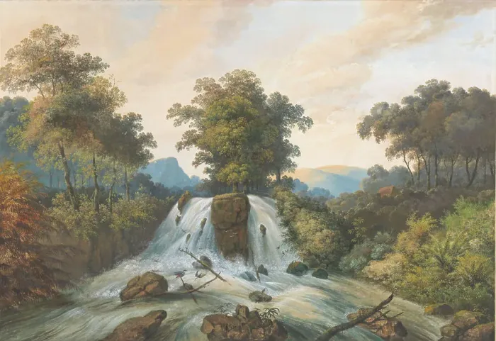 Framed Print : View of the river of Kema, Waterhaalplaats, 1838-1898. Creator: Charles William Meredith van de Velde