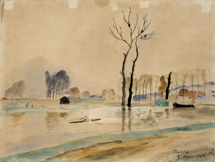 Framed Print : View of the river Marne, 1922. Creator: Yrjö Aleksander Ollila Framed Print : View of the river Marne, 1922. Creator: Yrjö Aleksander Ollila