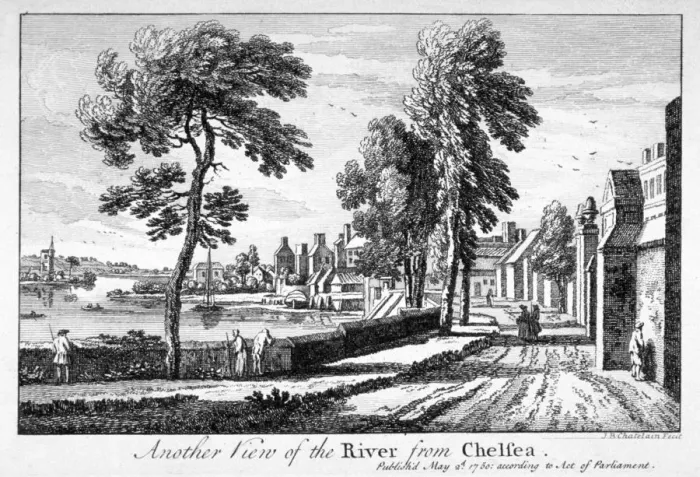 Framed Print : View of the River Thames from Chelsea, London, 1750 Framed Print : View of the River Thames from Chelsea, London, 1750