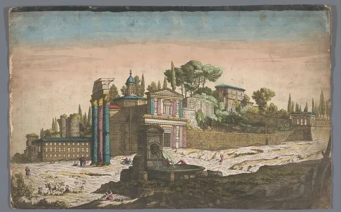 Framed Print : View of the Roman Forum in Rome, 1700-1799. Creator: Anon Framed Print : View of the Roman Forum in Rome, 1700-1799. Creator: Anon