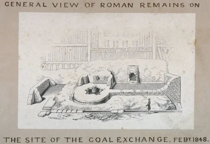 Framed Print : View of Roman remains on the site of the Coal Exchange, City of London, 1848. Artist Framed Print : View of Roman remains on the site of the Coal Exchange, City of London, 1848. Artist