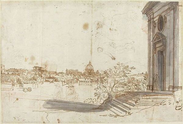 A View of Rome from Santa Maria del Priorato, c. 1710. Creator: Gaspar van Wittell