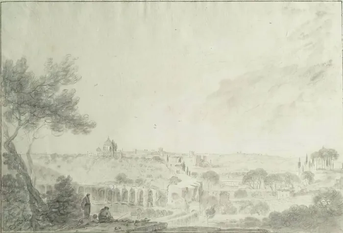 Framed Print : A View of Rome with St Peter's, c1754. Creator: Richard Wilson. A View of Rome with St Peter's, c1754. Creator: Richard Wilson Framed Print : A View of Rome with St Peter's, c1754. Creator: Richard Wilson. A View of Rome with St Peter's, c1754. Creator: Richard Wilson